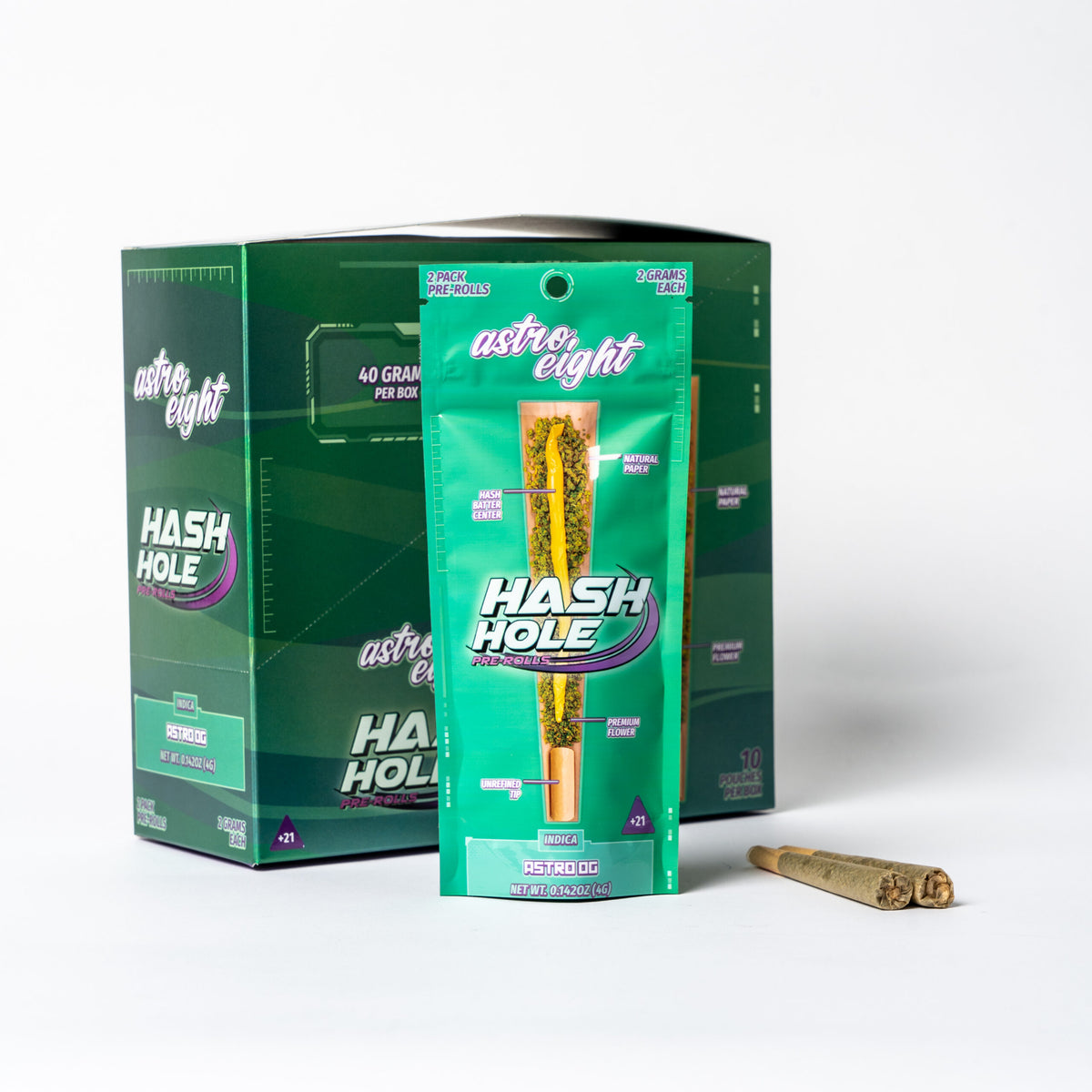 Astro OG Hash Hole Pre-Rolls retail box