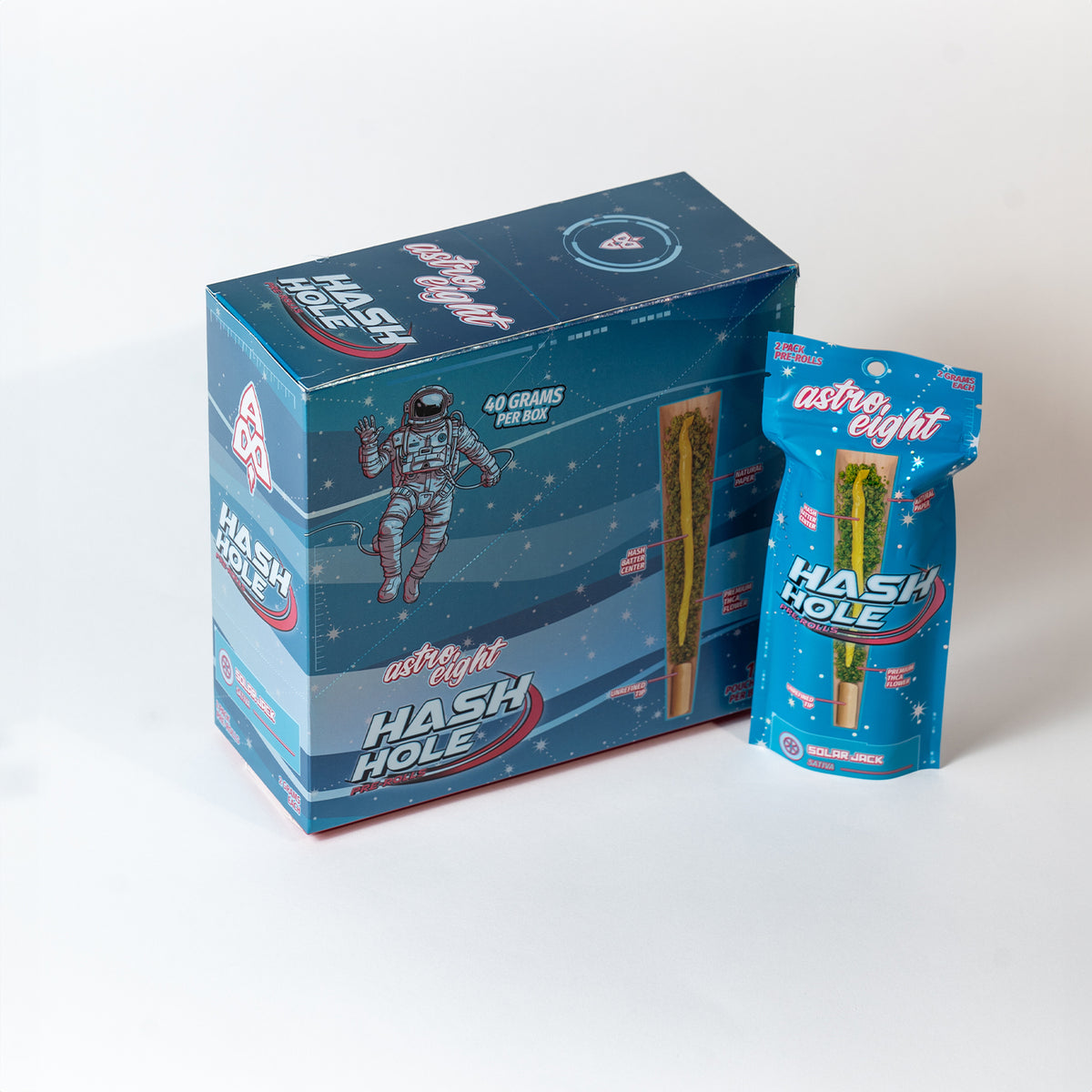 Solar Jack Hash Hole Pre-Rolls retail box